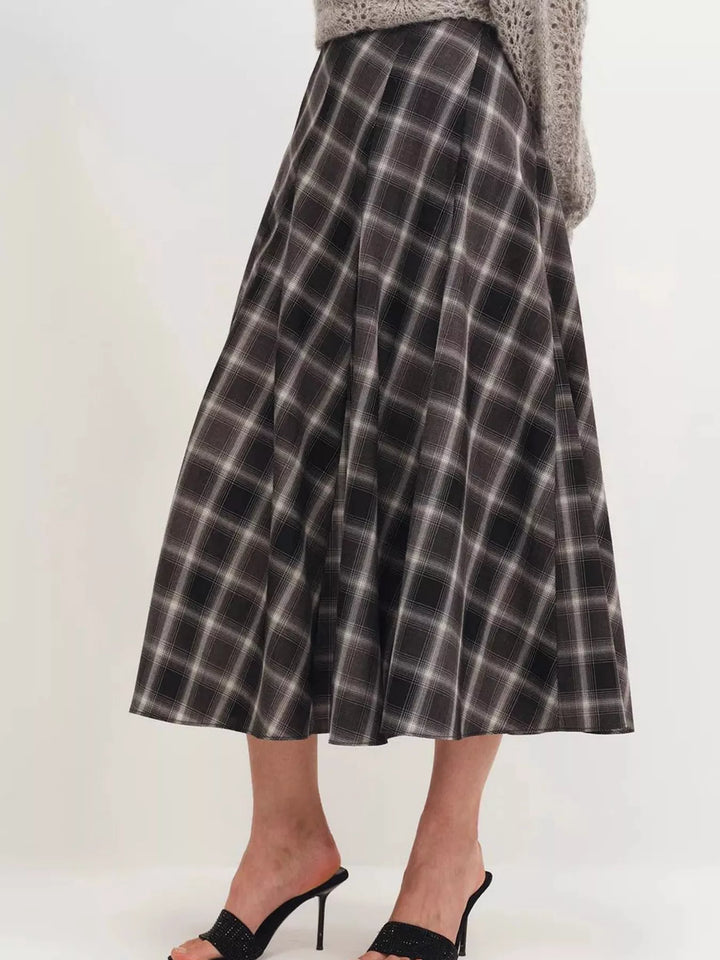 Plaid Midi Skirt