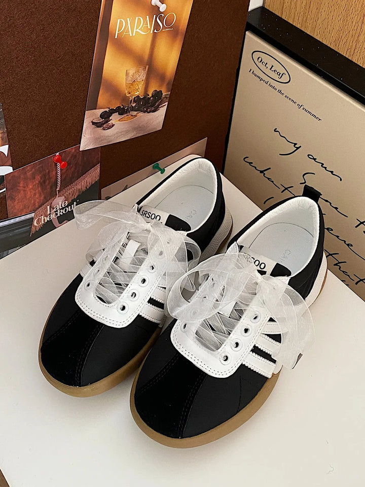 Striped Lace Up Sneakers