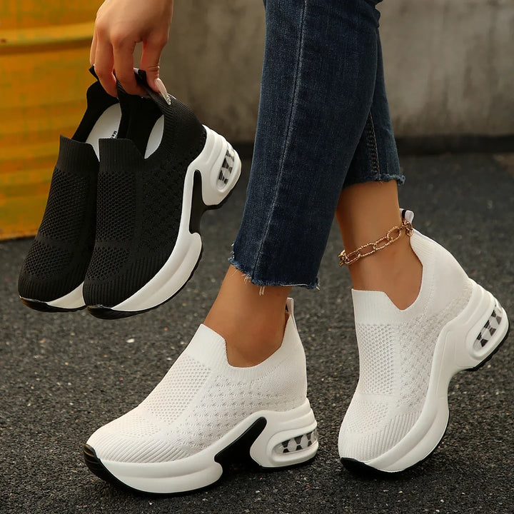 Breathable Mesh Platform Sneakers