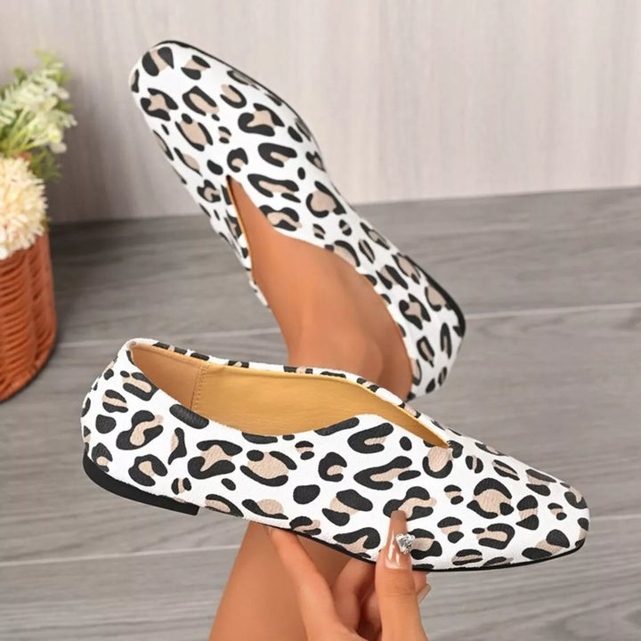 Leopard Square Toe Slip-Ons