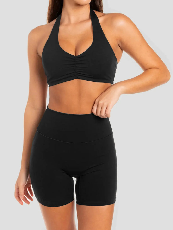 Halter Neck Cami and Shorts Active Set