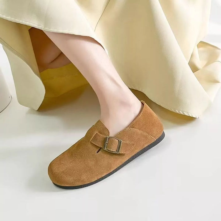 Round Toe Buckle Slip-Ons
