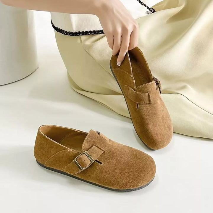 Round Toe Buckle Slip-Ons