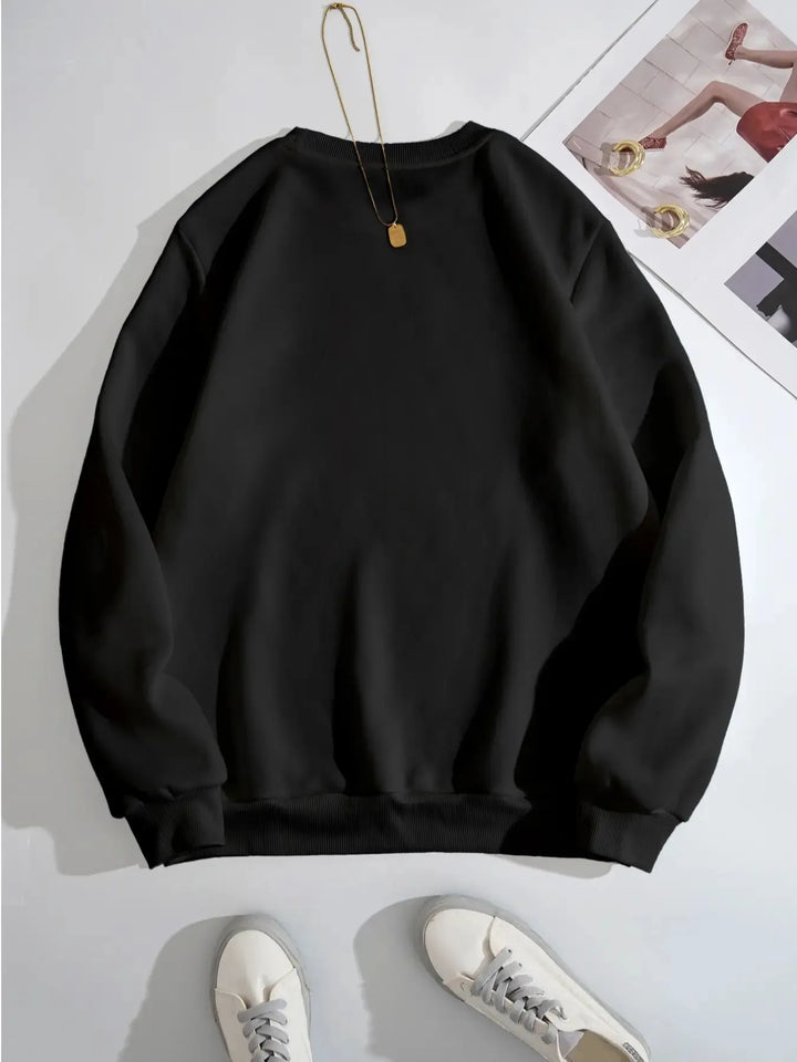Halloween Heart Pumpkin Round Neck Sweatshirt