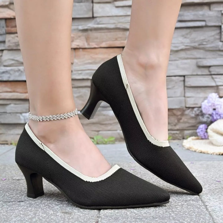 Point Toe Block Heels Pumps
