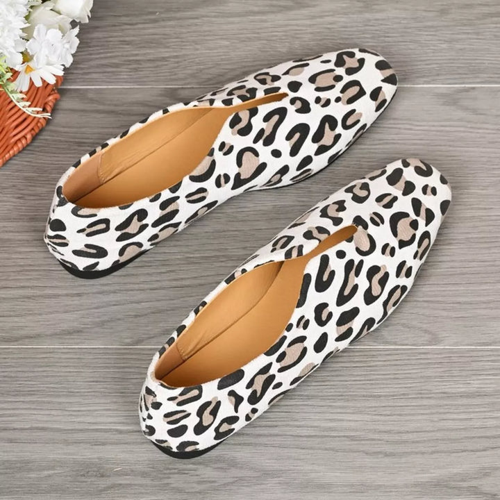 Leopard Square Toe Slip-Ons