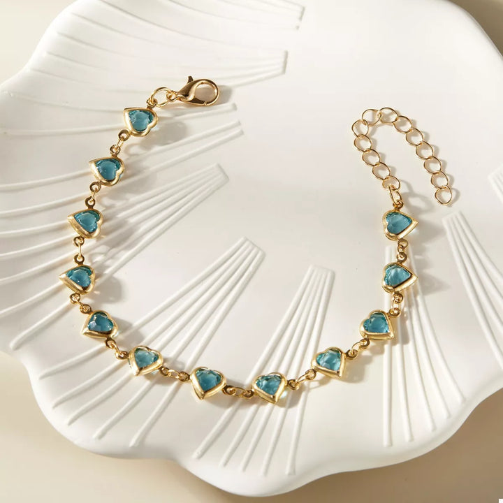 18K Gold-Plated Heart Bracelet