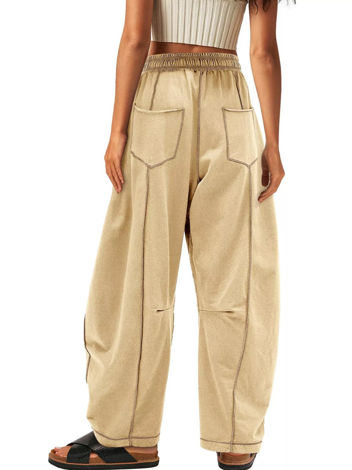 Drawstring Wide Leg Pants