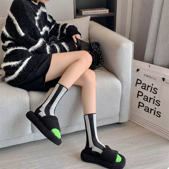 Contrast Striped Crew Socks Lingerie & Nightwear