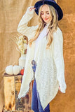 And The Why Textured Knit Fringe Hem Cardigan 