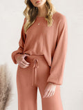 Long Sleeve Lounge Top and Drawstring Pants Set Lingerie & Nightwear