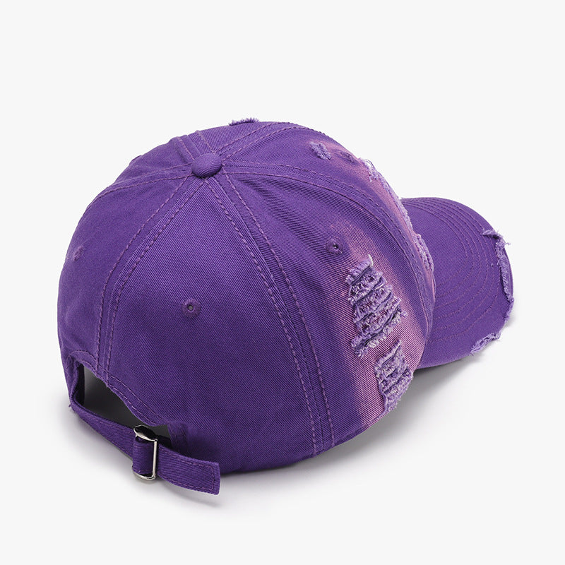 Distressed Adjustable Cotton Baseball Cap 
