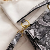 PU Leather Snakeskin Print Crossbody Bag 