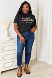 Simply Love Slogan Graphic Cuffed Sleeve T-Shirt 