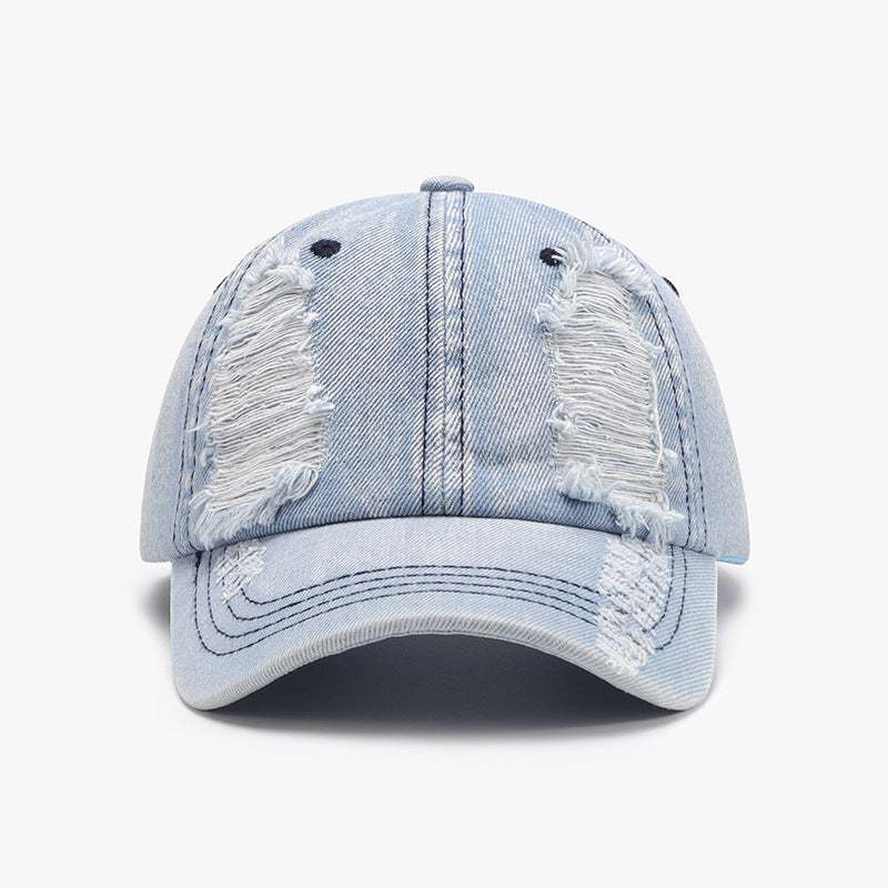 Distressed Cotton Baseball Cap 