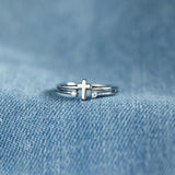 925 Sterling Silver Cross Ring 