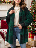 Plaid Long Sleeve Hooded Coat 