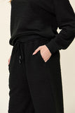 Double Take Full Size Texture Long Sleeve Top and Pants Set 