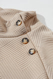 Textured Turtleneck Long Sleeve Sweatshirt 