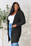 Basic Bae Full Size Hooded Sweater Cardigan 
