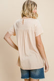 Cotton Bleu by Nu Label Eyelet Round Neck Short Sleeve T-Shirt 