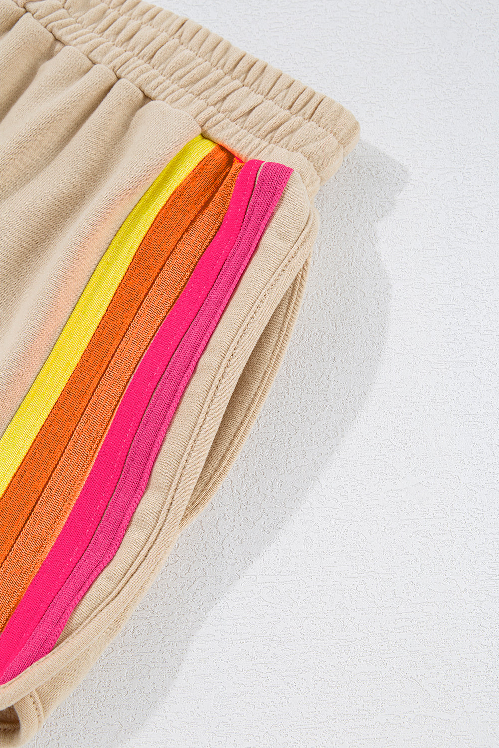 Beau Blue Striped Accent Pullover and Shorts Two Piece Casual Set Two Piece Sets/Short Sets