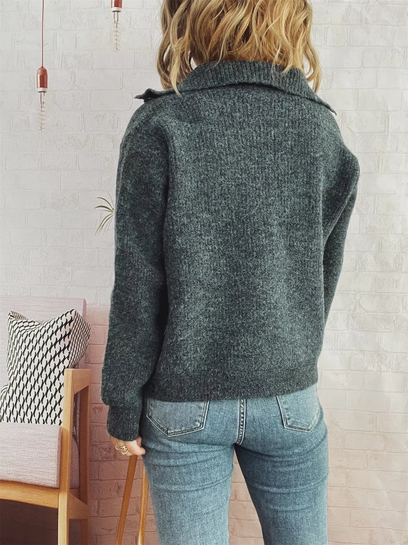 Ribbed Button-Up Cardigan 