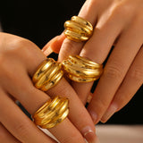 18K Gold-Plated Titanium Steel Open Ring 
