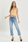 RISEN Full Size High Rise Distressed Cropped Straight Jeans 