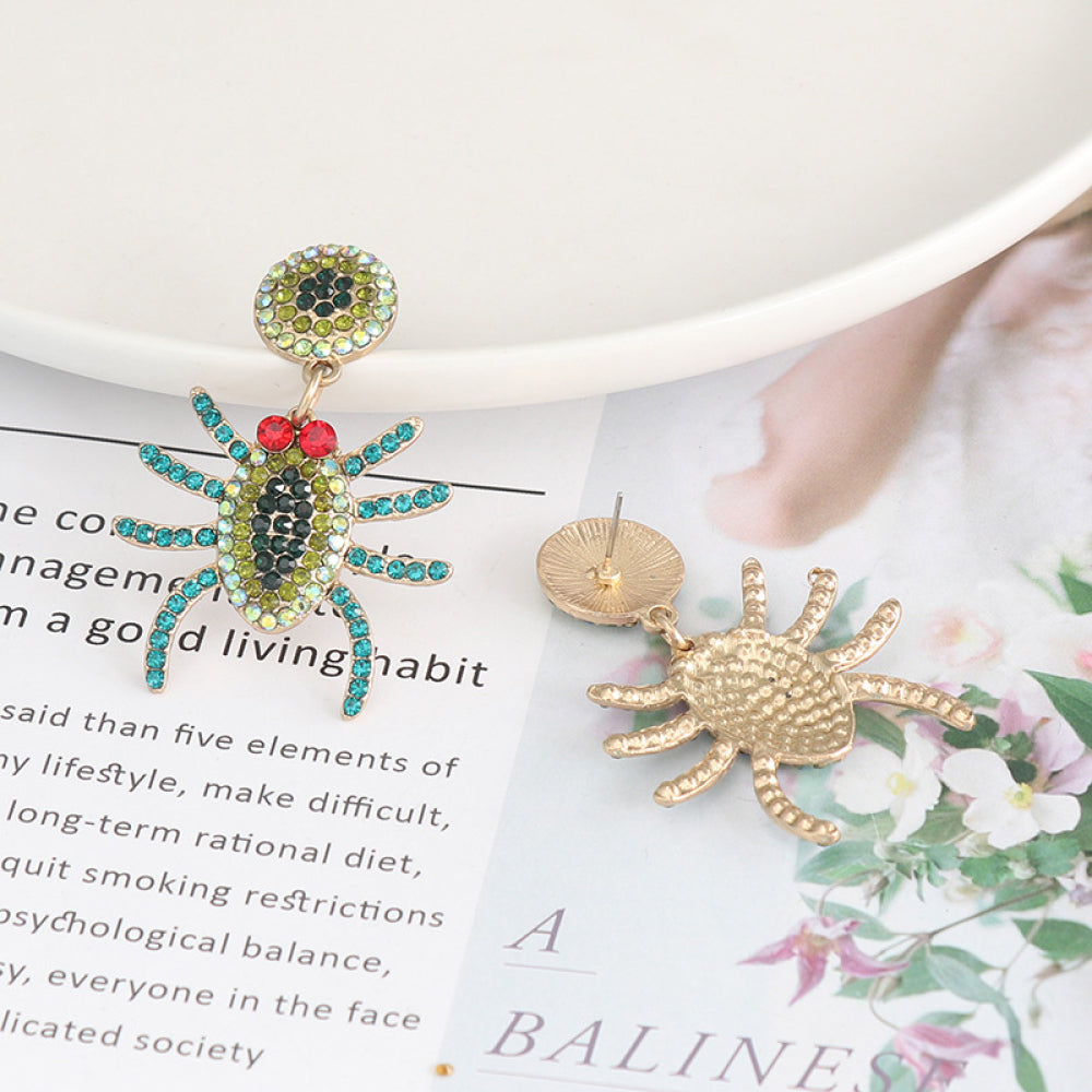 Spider Rhinestone Alloy Earrings 