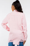 American Bazi Frayed Hem Distressed Denim Jacket 