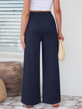 Elastic Waist Wide Leg Pants Pants