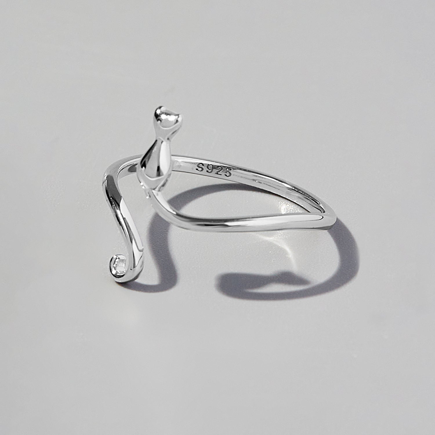 Cat Shape 925 Sterling Silver Ring 