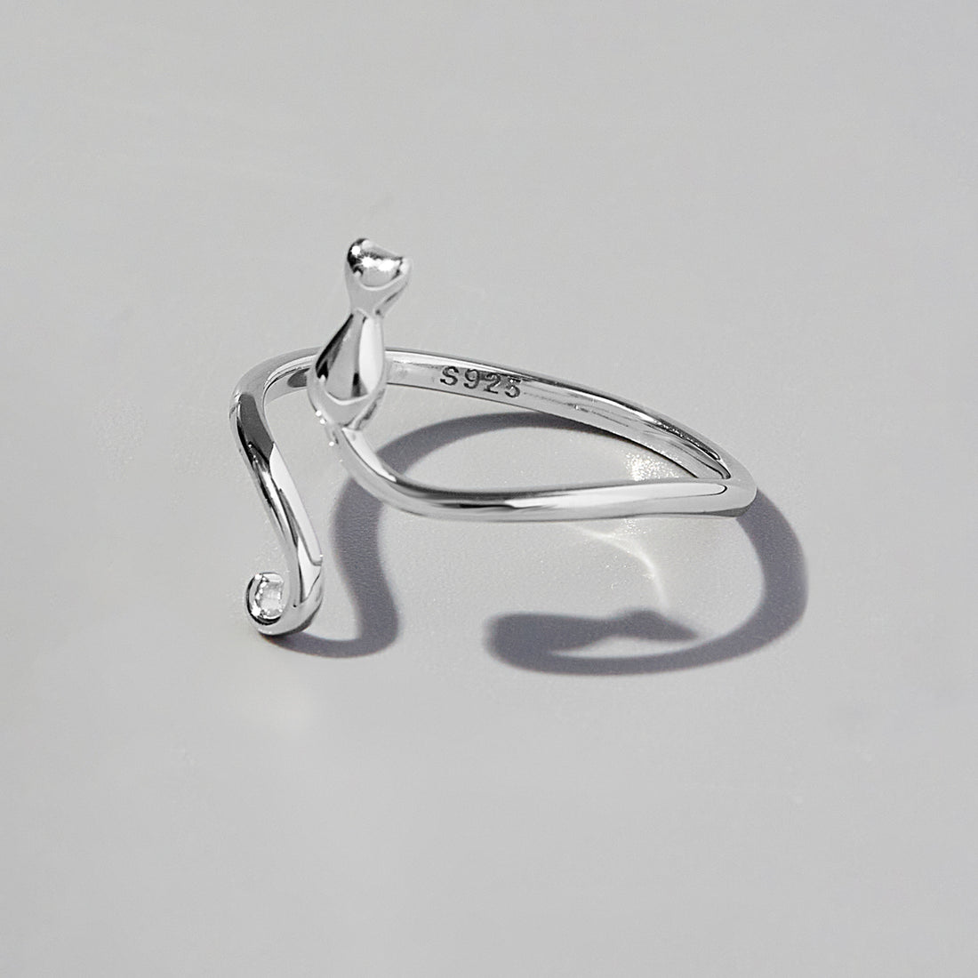 Cat Shape 925 Sterling Silver Ring 