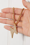 Brass Lightning Pendant Necklace 