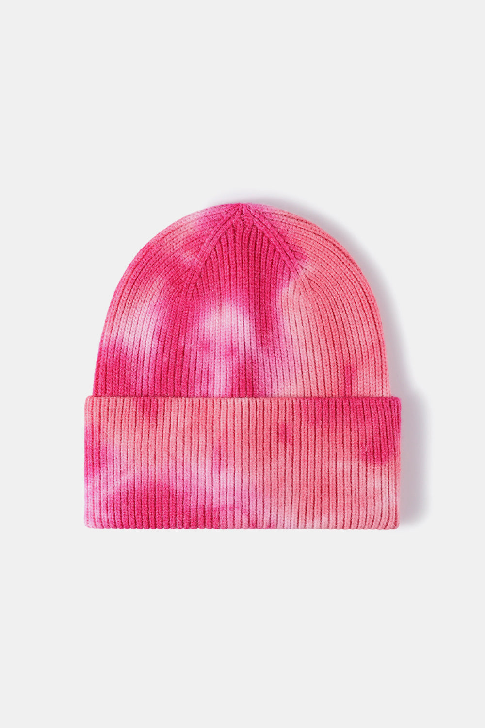 Tie-Dye Cuffed Rib-Knit Beanie Hat 