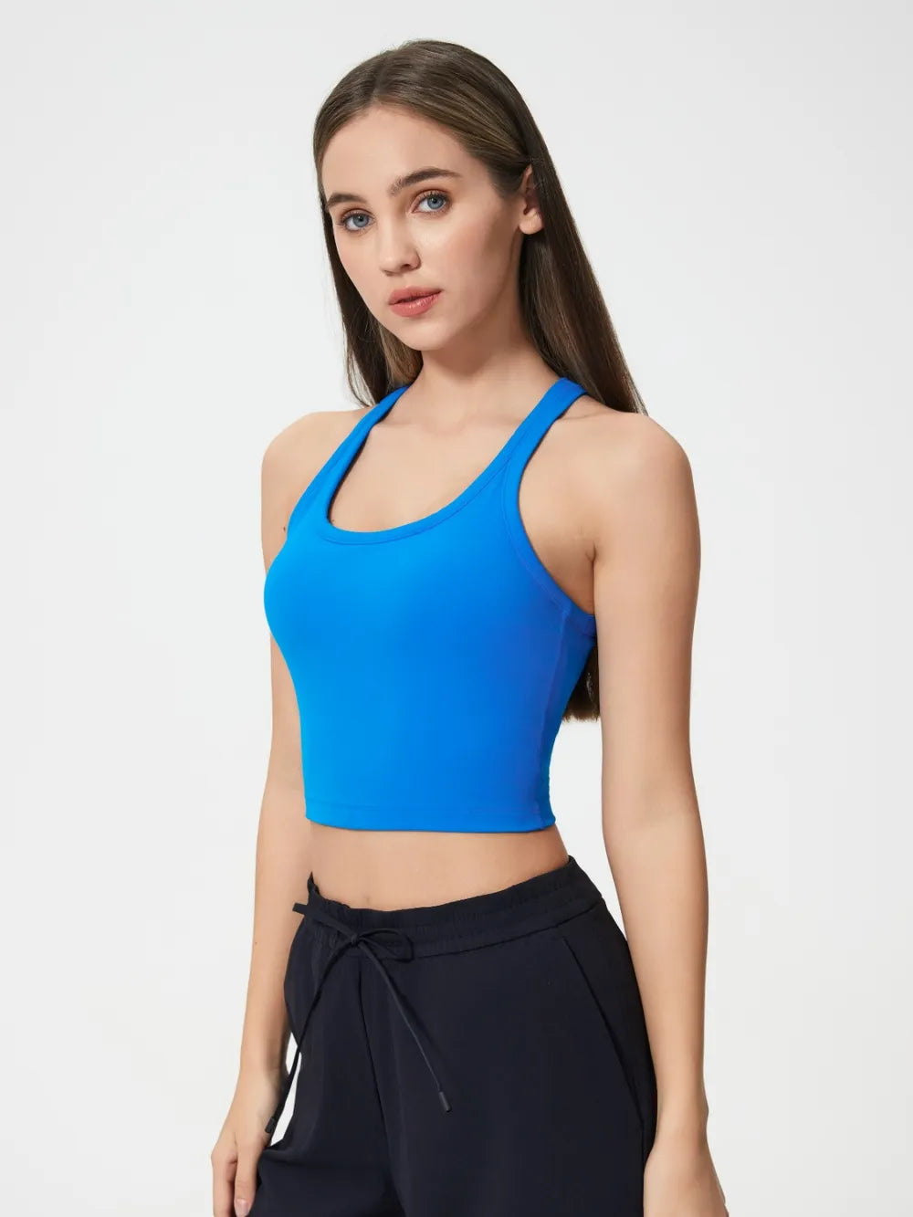 Millennia Scoop Neck Active Tank with Detachable Chest Pads 