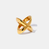 18K Gold-Plated Crisscross Ring 
