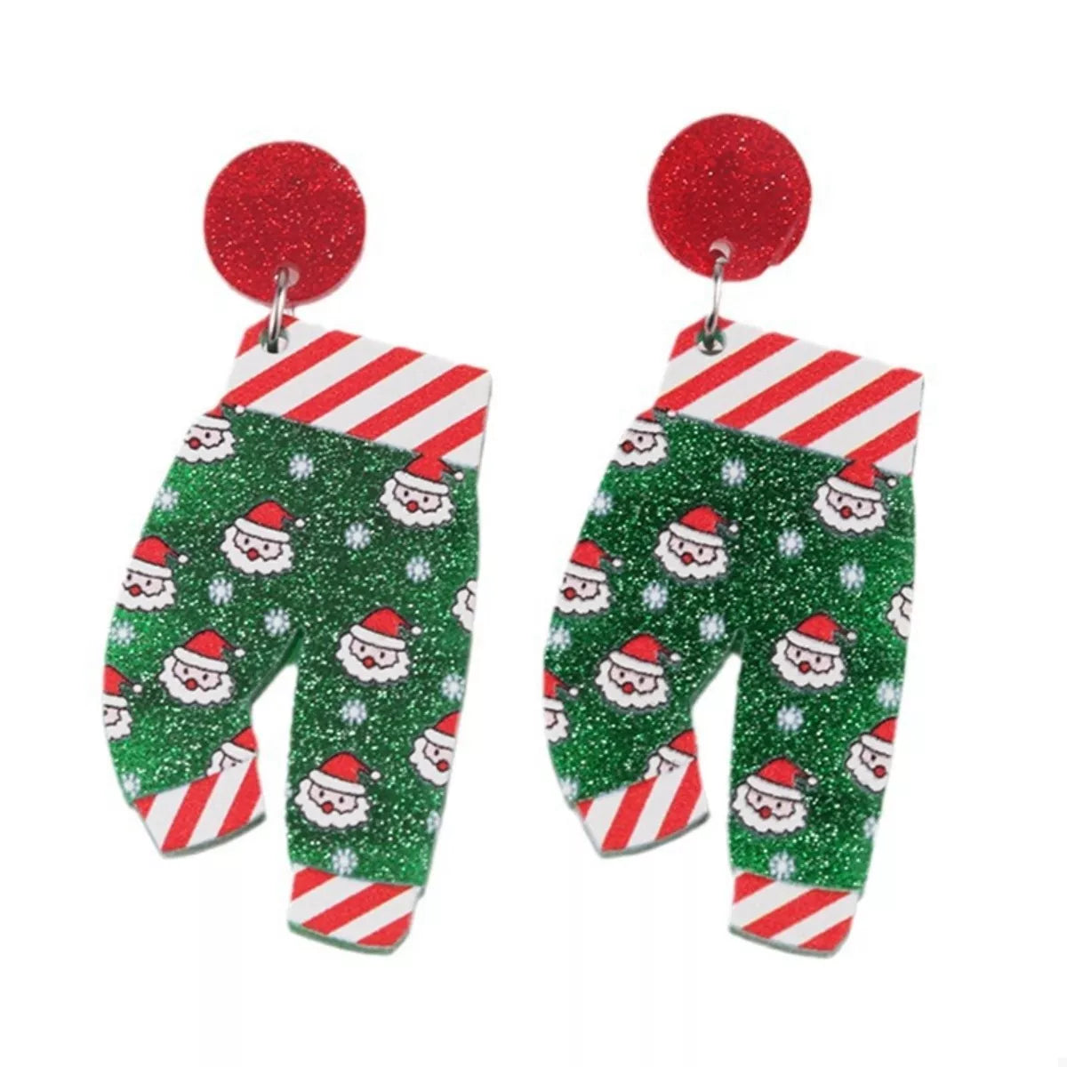 Christmas Holiday Santa Dangle Earrings 