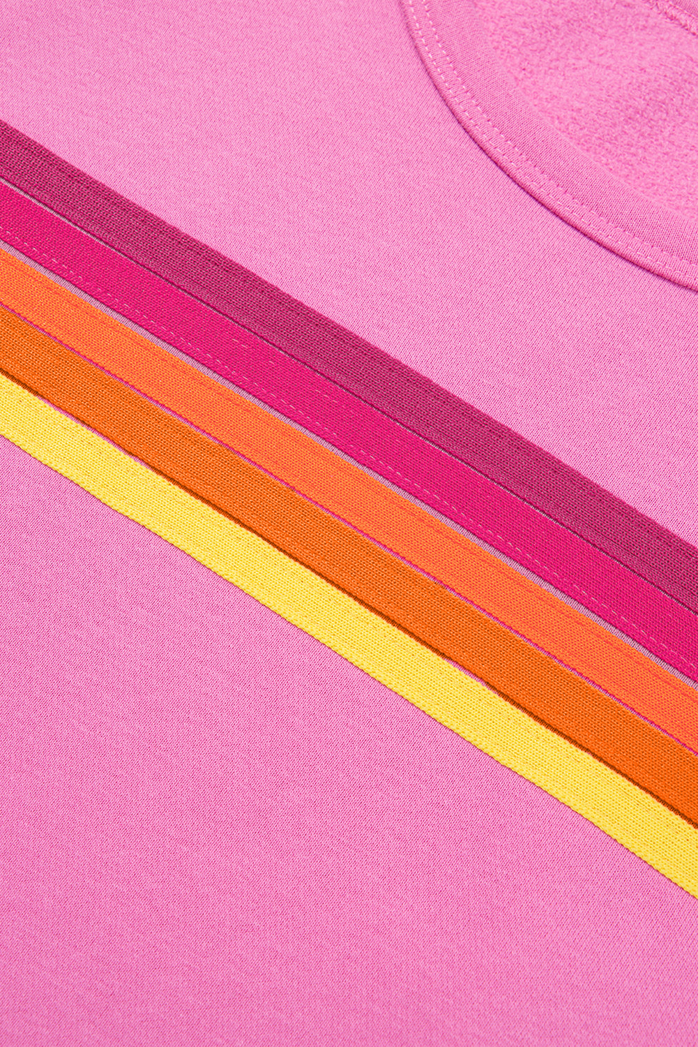 Bonbon Striped Accent Pullover and Shorts Two Piece Casual Set Two Piece Sets/Short Sets