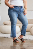 Judy Blue Full Size Release Hem Cropped Bootcut Jeans 
