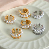 Pearl Titanium Steel C-Hoop Earrings 