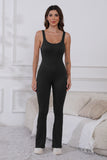 Scoop Neck Wide Strap Active Jumpsuit 