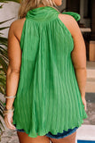Plus Size Tied Cowl Neck Sleeveless Blouse 