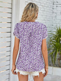 Mandy Floral Notched Neck Blouse 