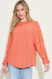 Basic Bae Full Size Ribbed Round Neck Long Sleeve T-Shirt Sweaters & Cardigans