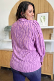 Double Take Full Size Printed Smocked Long Sleeve Blouse 