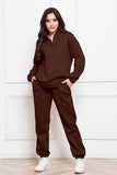 Half Zip Long Sleeve Sweatshirt and Pants Set 