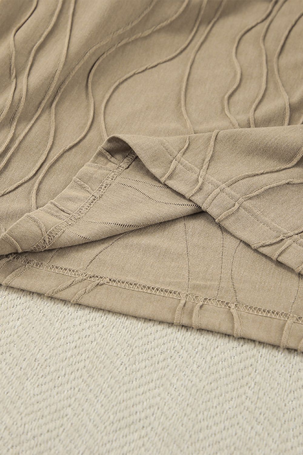 Texture Dropped Shoulder Long Sleeve Top and Pants Set 