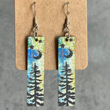 Square Shape Wooden Dangle Earrings 